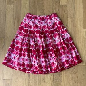 Ann Taylor red & pink floral skirt. Size 2